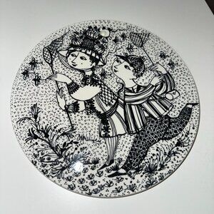 Vintage 1970s August Bye Months of Love by Bjorn Wiinblad Decorative Wall Plate